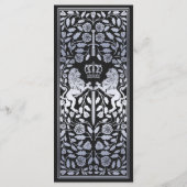 Menu Argent Royal Lion Médiéval Mariage plat (Dos)