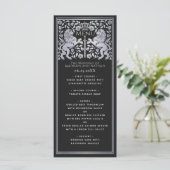 Menu Argent Royal Lion Médiéval Mariage plat (Debout devant)