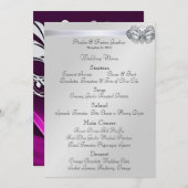 Menu argenté de mariage de bijou de rose de (Devant / Derrière)