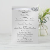 Menu argenté de mariage de bijou de rose de (Debout devant)