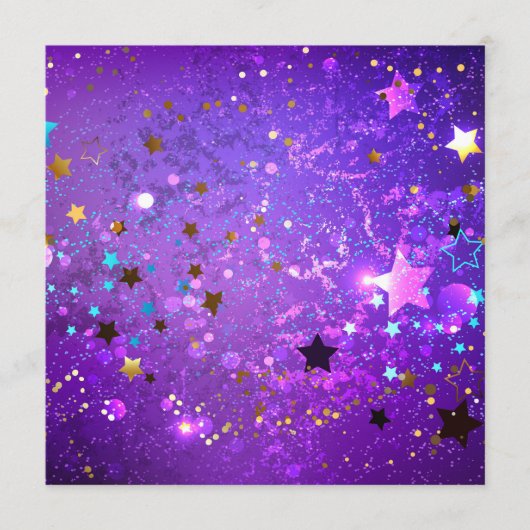 Menu Arrière - plan de feuille violet avec étoiles (Devant)