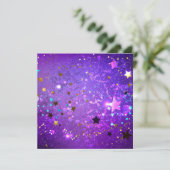 Menu Arrière - plan de feuille violet avec étoiles (Debout devant)