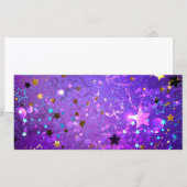 Menu Arrière - plan de feuille violet avec étoiles (Devant / Derrière)