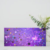 Menu Arrière - plan de feuille violet avec étoiles (Debout devant)