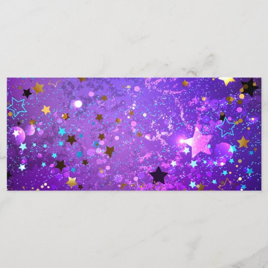 Menu Arrière - plan de feuille violet avec étoiles (Devant)