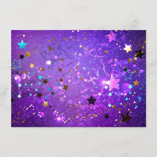 Menu Arrière - plan de feuille violet avec étoiles (Devant)