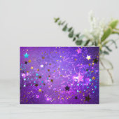 Menu Arrière - plan de feuille violet avec étoiles (Debout devant)