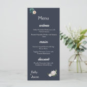 Menu Arrière - plan de marine Retro Elegant blanc Flowe (Debout devant)