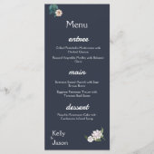 Menu Arrière - plan de marine Retro Elegant blanc Flowe (Devant)
