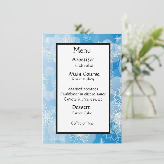 Menu Arrière - plan Snowflake (Debout devant)