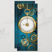 Menu Arrière - plan turquoise à vapeur avec engrenages (Devant / Derrière)