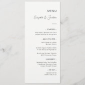 Menu Art abstrait aquarelle bleu jaune Mariage unique (Devant)