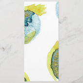 Menu Art abstrait aquarelle bleu jaune Mariage unique (Dos)