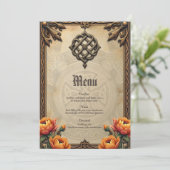 Menu Art celtique et splendeur florale dans les tons ch (Debout devant)