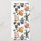 Menu Art de trait dessin chats et fleurs (Devant / Derrière)