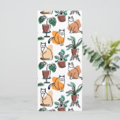 Menu Art de trait dessin chats et fleurs (Debout devant)