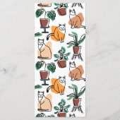 Menu Art de trait dessin chats et fleurs (Devant)