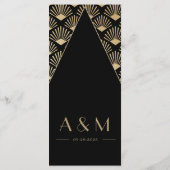 Menu Art Déco Mariage Black Gold Twenties Vintage (Dos)