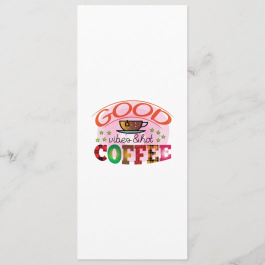 Menu Art du café bonnes vibrations & café chaud (Devant)