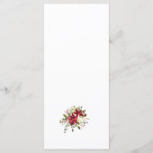 Menu Art floral rouge Noël (Dos)