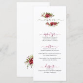 Menu Art floral rouge Noël (Devant / Derrière)