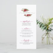Menu Art floral rouge Noël (Debout devant)