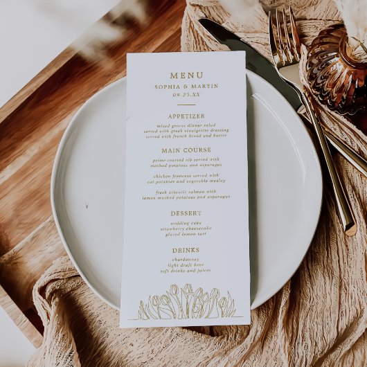 Menu Art moderne Art Floral Mariage