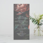 Menu Art romantique foncé Mariage floral (Debout devant)