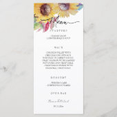 Menu Art Rustique Artistique Tournesol Aquarelle Art (Devant)