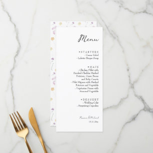 Menu Artisan Fairy Jardin Floral Aquarelle