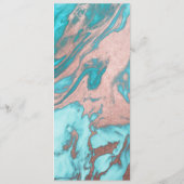 Menu Artsy Chic Rose Gold Aqua Mint Blue Marble Motif (Dos)