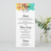 Menu Artsy Gouache Waterverf Wedding (Staand voorkant)