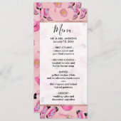 Menu Artsy mignonne fille rose Turquoise fille aquarell (Devant / Derrière)