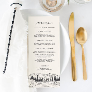 Menu Ash Black   Mountain Sketch Wedding