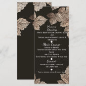 Menu automnal rustique feuilles brun foncé et bron (Devant / Derrière)
