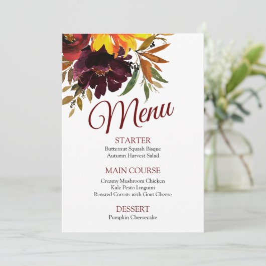 Menu Automne dans l'amour (Debout devant)