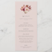 Menu Automne Floral Teacup Fête des mariées automne (Devant)