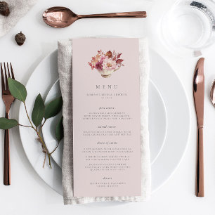 Menu Automne Floral Teacup Fête des mariées automne