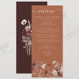 Menu Automne Floral Terracotta Mariage