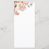 Menu Automne, Menu Mariage, Menu Automne Floral (Dos)