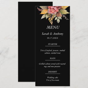 Menu Automne Noir Automne Floral Mariage de automne