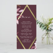 Menu Automne Romance Gold Frame Bourgogne Mariage (Debout devant)