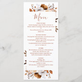 Menu Automne Rustique Automne Floral Terracotta Mariage (Devant)