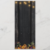 Menu Automne rustique fleurie chic bois mariage (Dos)