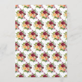 Menu Autumn Burgundy and Orange Floral Wedding (Dos)