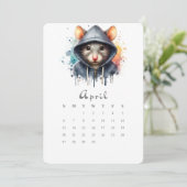 Menu Avril Calendrier autonome Souris Souris Splash Art (Debout devant)