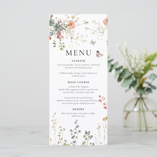 Menu Baby in Bloom Wildflower Baby Shower (Debout devant)