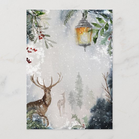 Menu baby shower à feuillage persistant aquarelle (Dos)