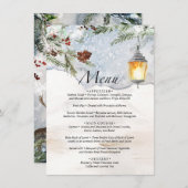 Menu baby shower à feuillage persistant aquarelle (Devant / Derrière)