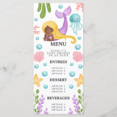 Menu Baby shower Afrikaanse Zeemeermin (Voorkant)